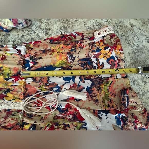 Chelsea & Violet Multi Color Boho Shorts Romper Lace Tassel Detail Size M - Picture 15 of 16